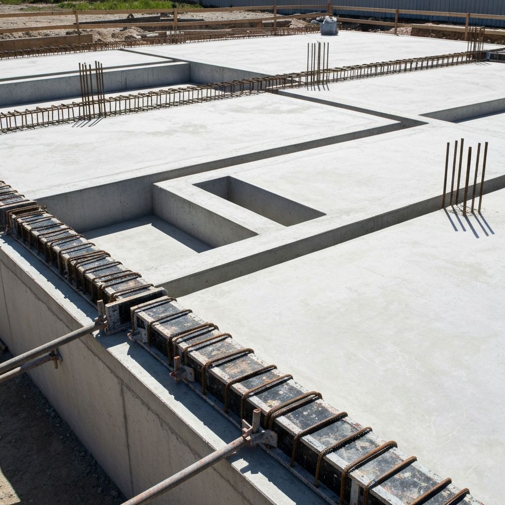 Finished suspended slab with precision recess demonstrating design compliance and construction quality